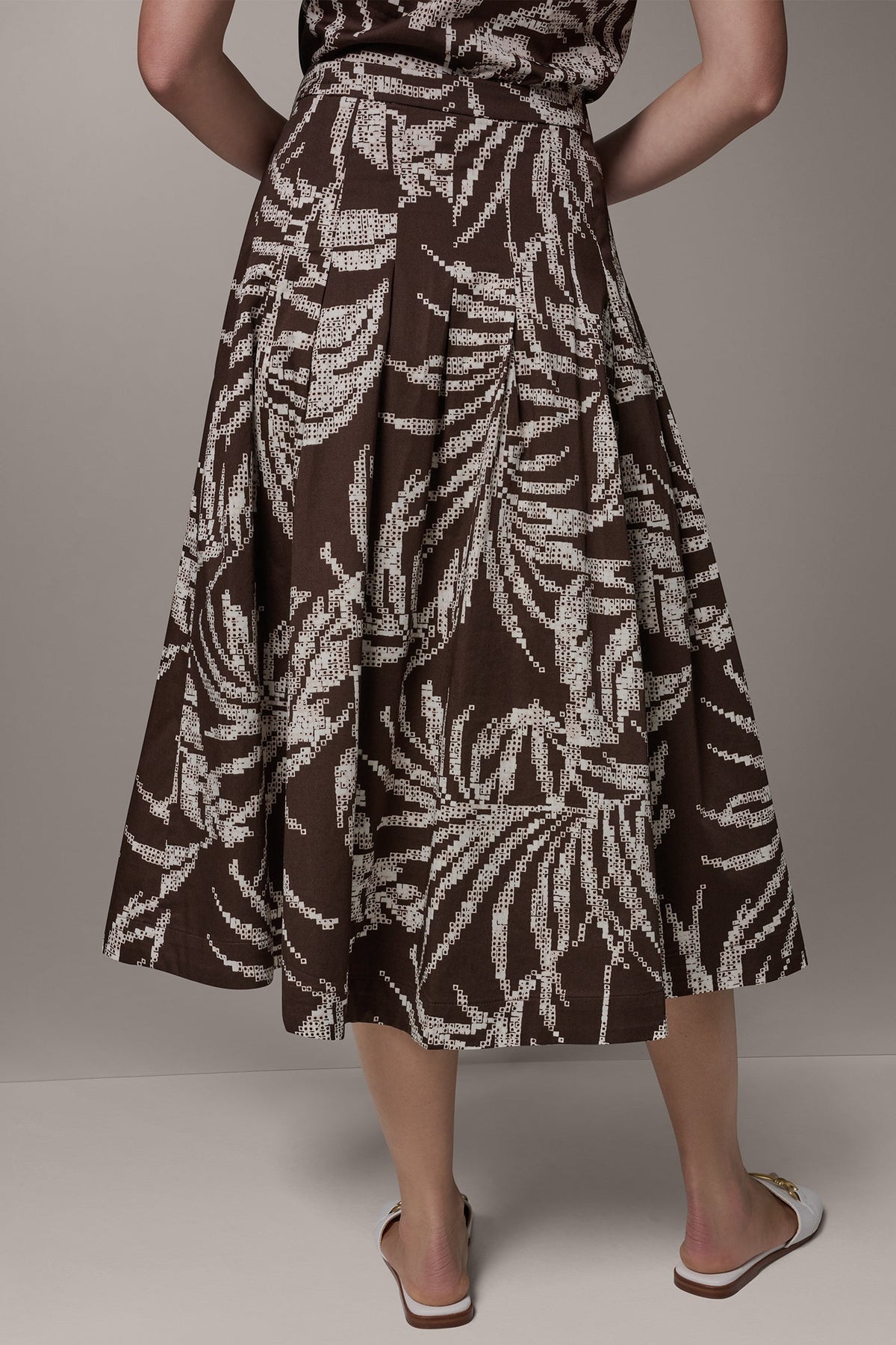 PRINT MIDI A-LINE SKIRT - Canyon Multi