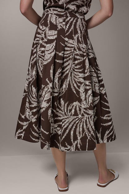 PRINT MIDI A-LINE SKIRT - Canyon Multi
