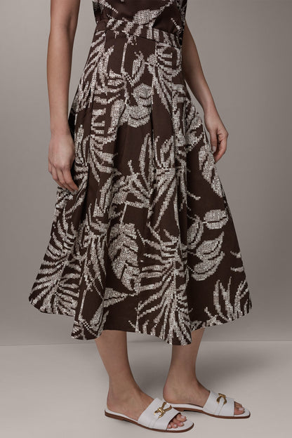 PRINT MIDI A-LINE SKIRT - Canyon Multi