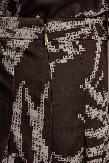 PRINT MIDI A-LINE SKIRT - Canyon Multi