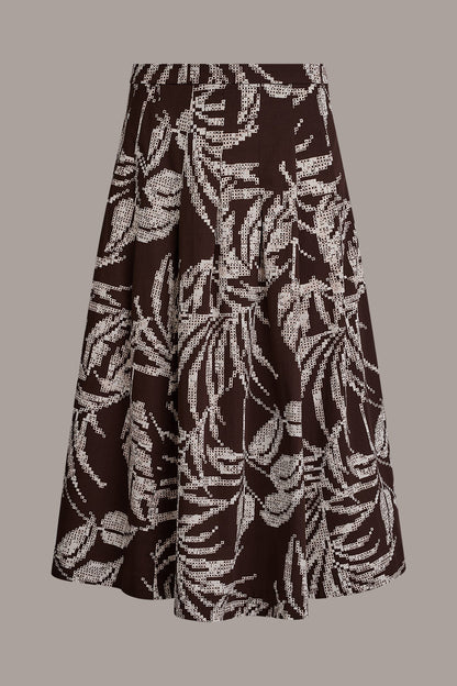 PRINT MIDI A-LINE SKIRT - Canyon Multi