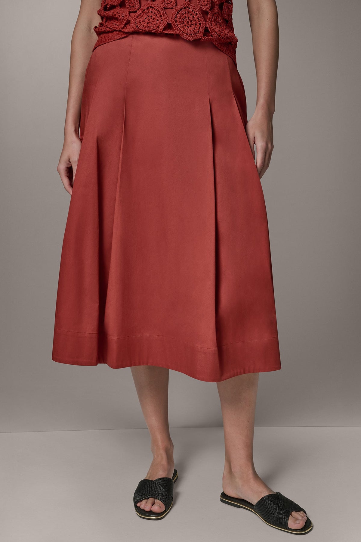 MIDI A-LINE SKIRT - Sunbaked