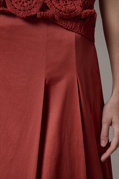 MIDI A-LINE SKIRT - Sunbaked