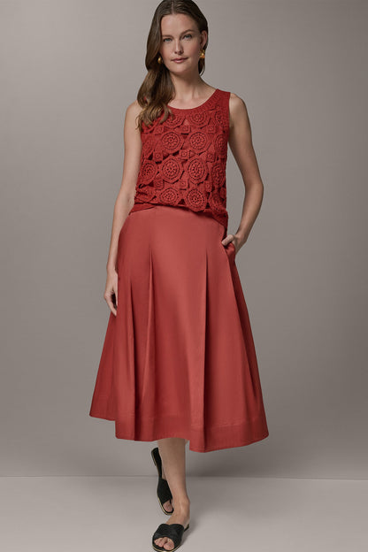 MIDI A-LINE SKIRT - Sunbaked