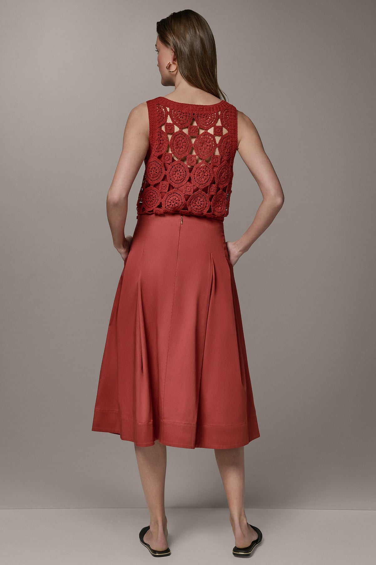 MIDI A-LINE SKIRT - Sunbaked