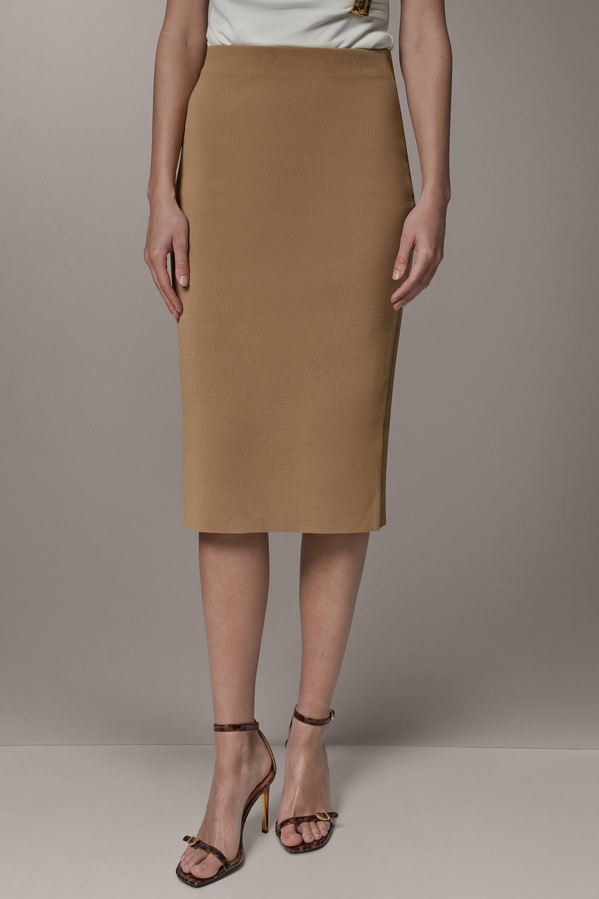 MIDI SWEATER SKIRT - Fawn