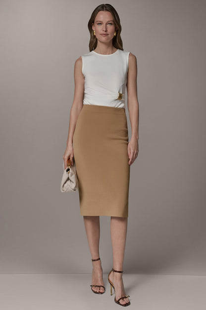 MIDI SWEATER SKIRT - Fawn