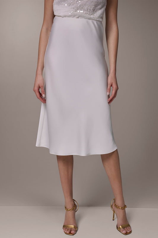 SATIN BIAS SKIRT - Cream