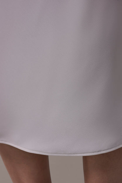 SATIN BIAS SKIRT - Cream