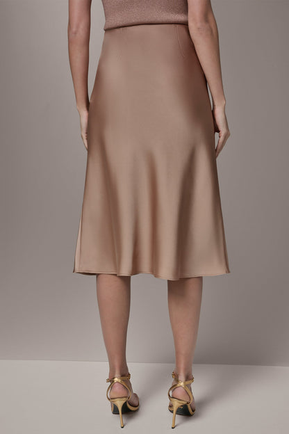 SATIN BIAS MIDI SKIRT - Umbria