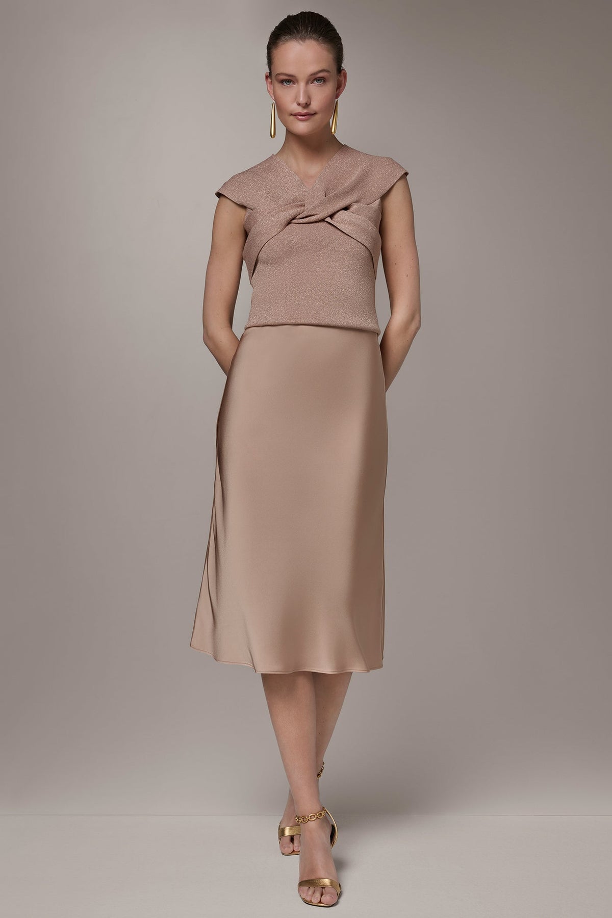 SATIN BIAS MIDI SKIRT - Umbria