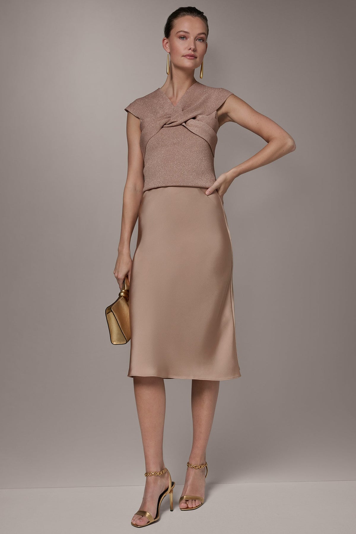 SATIN BIAS MIDI SKIRT - Umbria