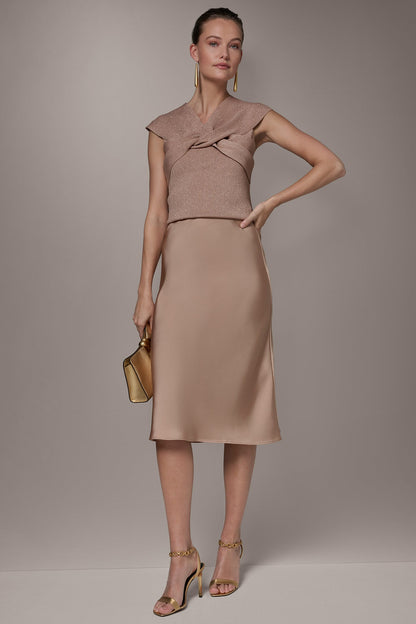 SATIN BIAS MIDI SKIRT - Umbria