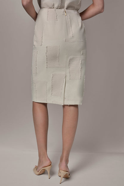 JACQUARD MIDI SUIT PENCIL SKIRT - Natural