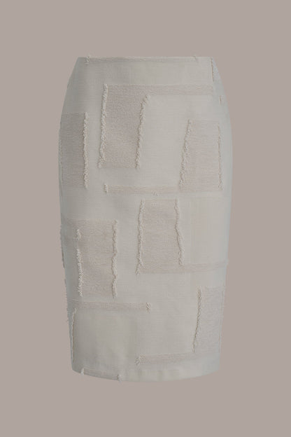 JACQUARD MIDI SUIT PENCIL SKIRT - Natural