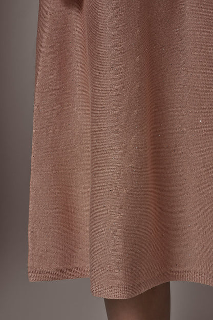 SEQUIN MIDI A-LINE SWEATER SKIRT - Umbria