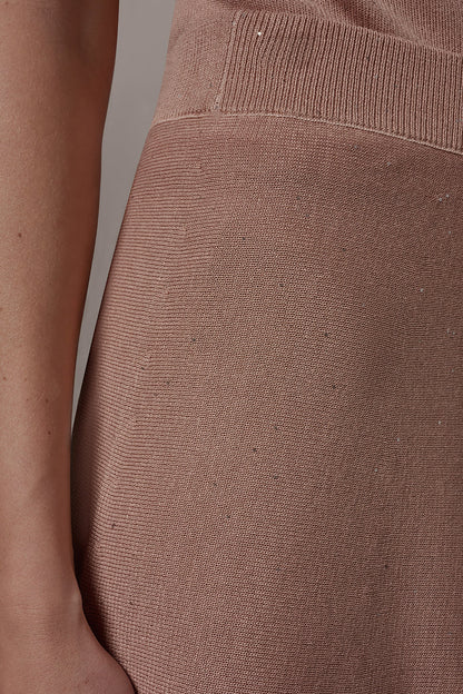 SEQUIN MIDI A-LINE SWEATER SKIRT - Umbria