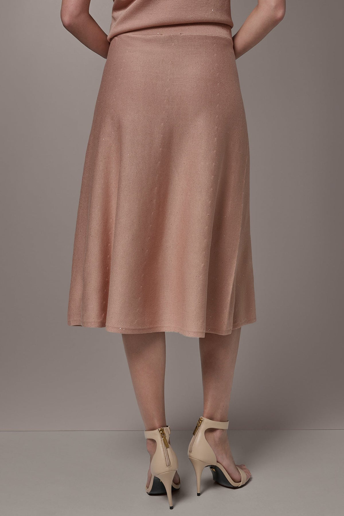 SEQUIN MIDI A-LINE SWEATER SKIRT - Umbria