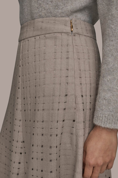 PERFORATED SWEATER MIDI A-LINE SKIRT - VAPOR