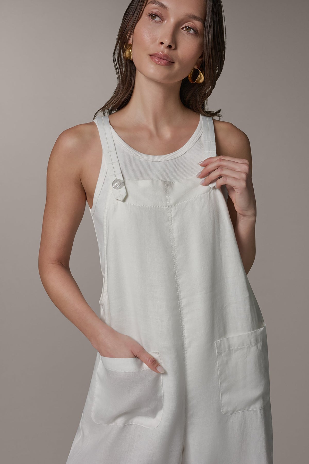 SLEEVELESS CROPPED JUMPER - Cream
