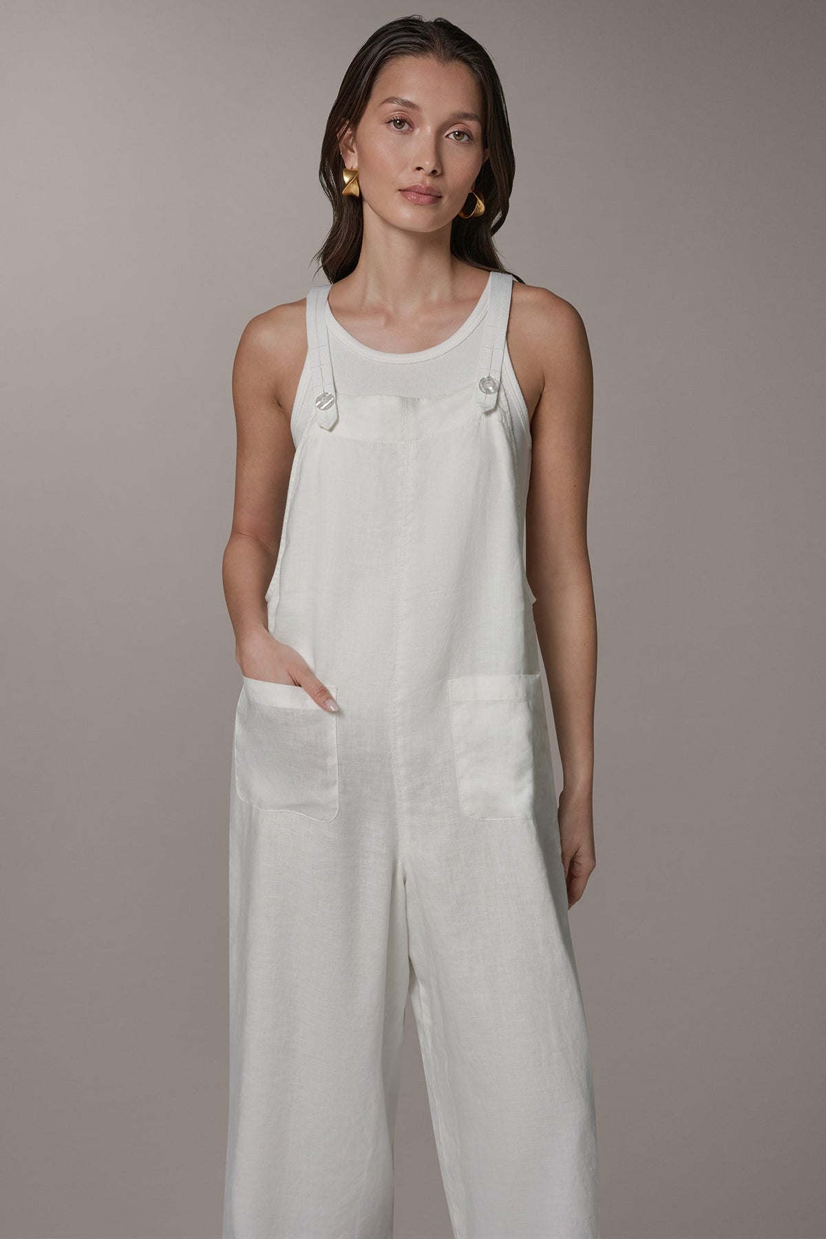 SLEEVELESS CROPPED JUMPER - Cream