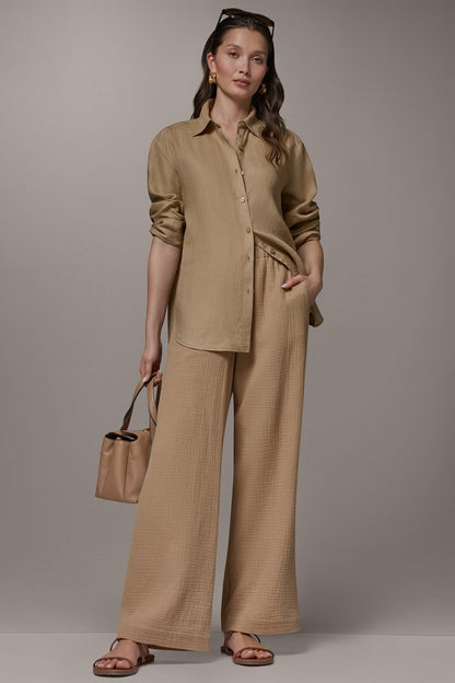 LONG SLEEVE SHIRT - FAWN