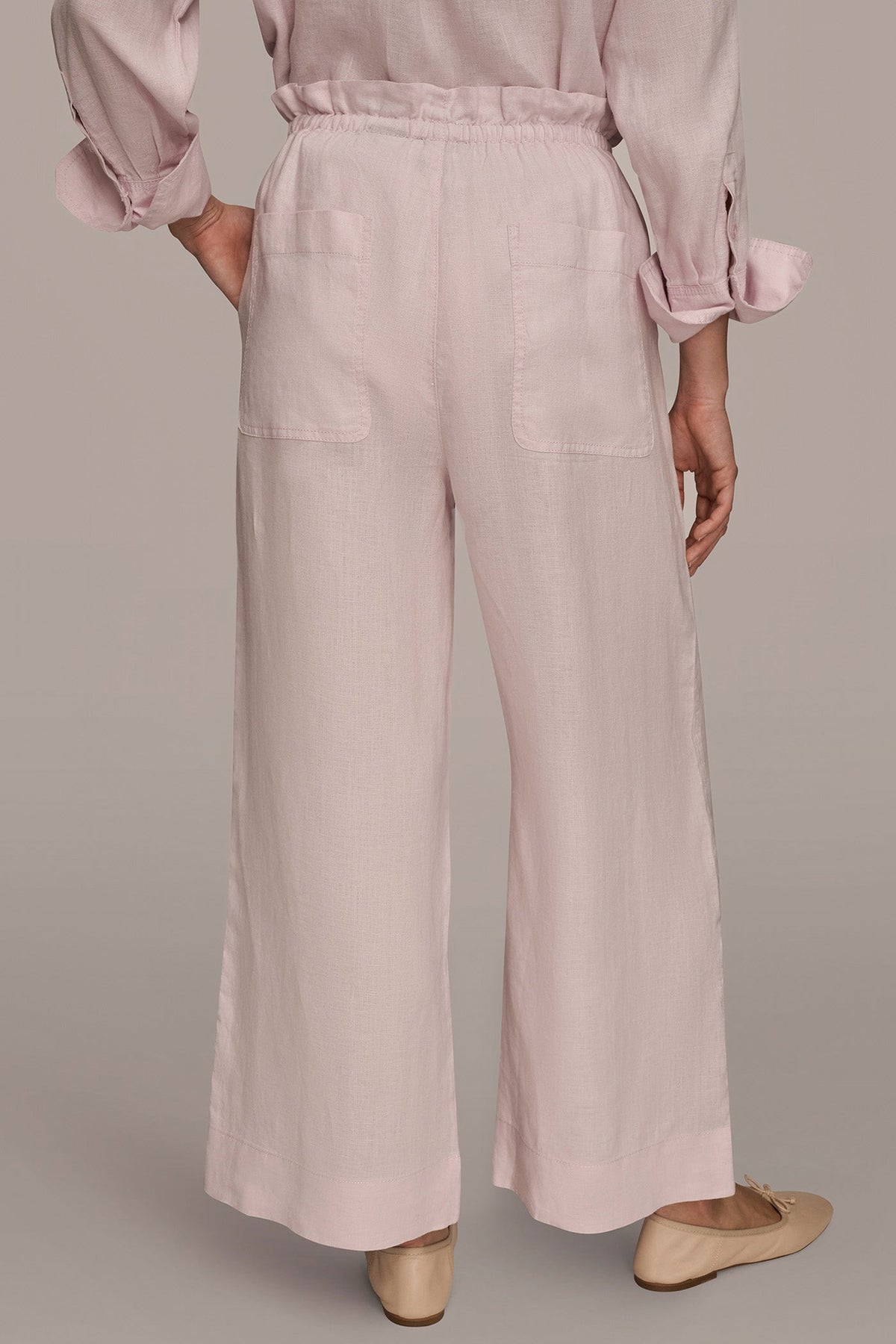 HIGH-RISE PAPERBAG PANT - PINK WISTERIA