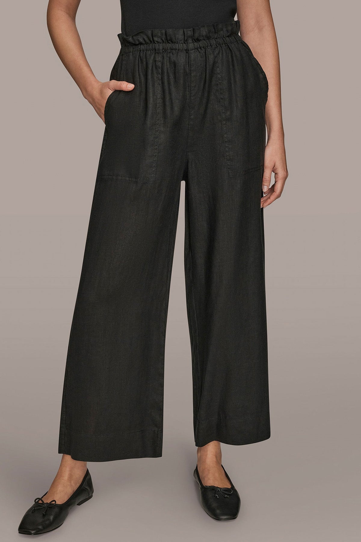 HIGH-RISE PAPERBAG PANT - Black