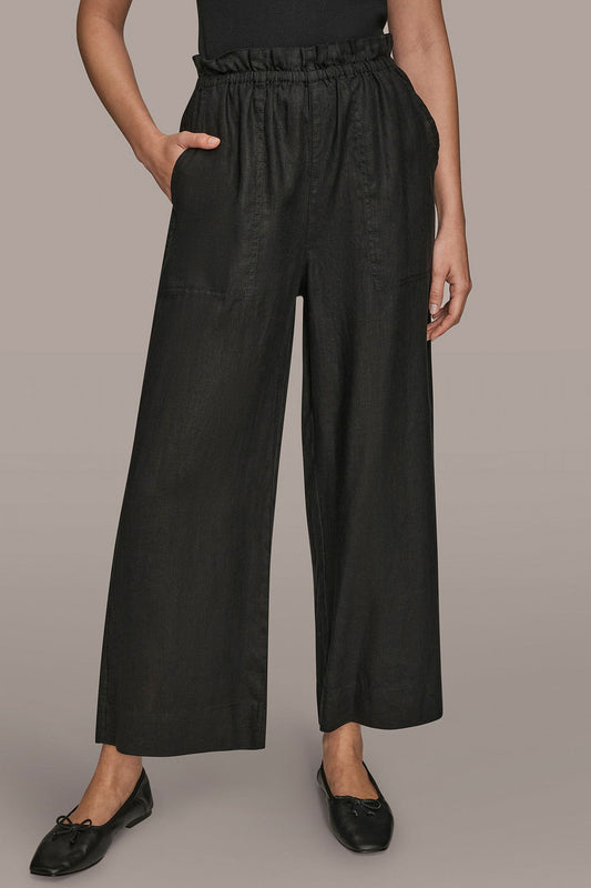 HIGH-RISE PAPERBAG PANT - Black