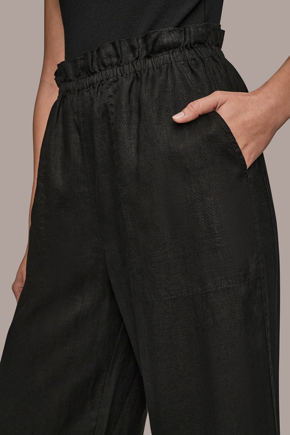 HIGH-RISE PAPERBAG PANT - Black