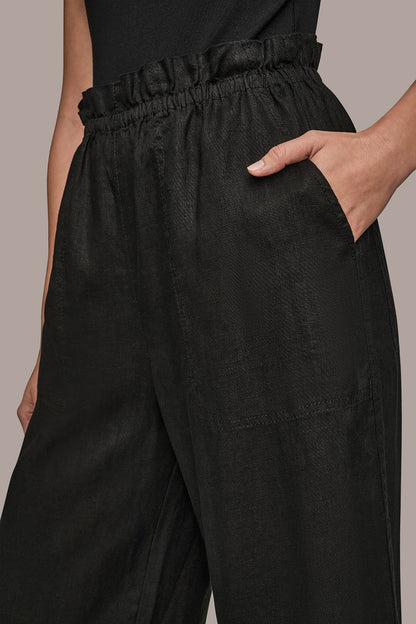 HIGH-RISE PAPERBAG PANT - Black