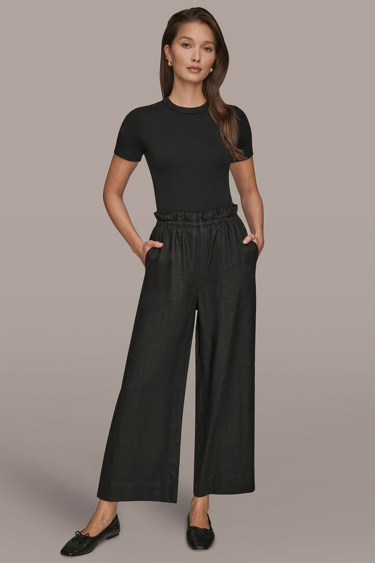 HIGH-RISE PAPERBAG PANT - Black