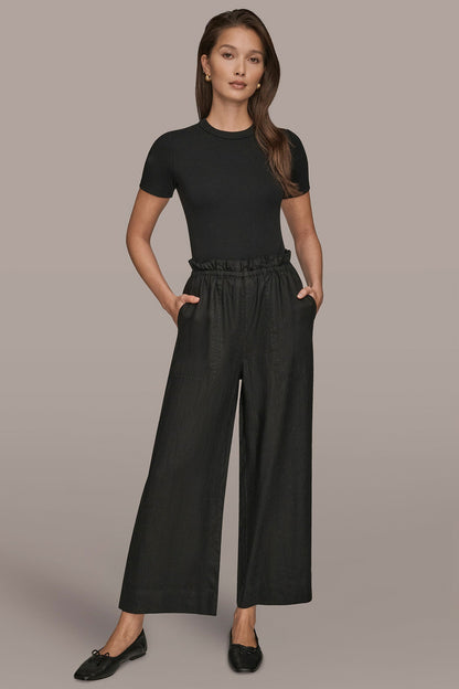 HIGH-RISE PAPERBAG PANT - Black