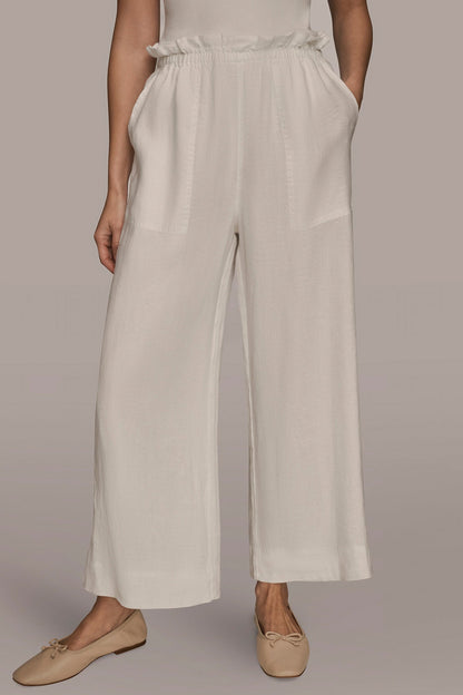HIGH-RISE PAPERBAG PANT - CREAM