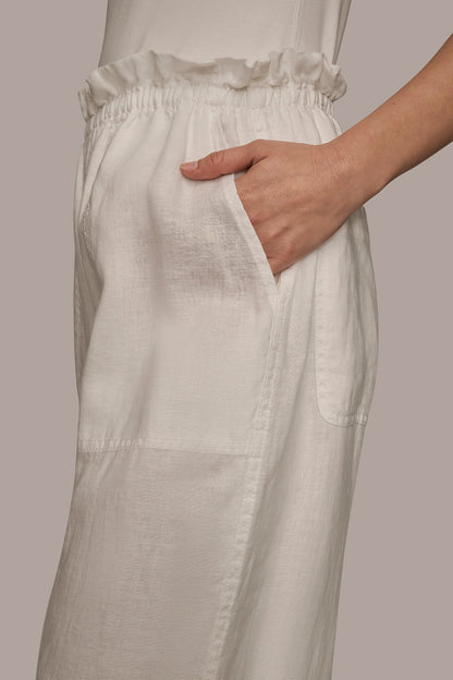 HIGH-RISE PAPERBAG PANT - CREAM