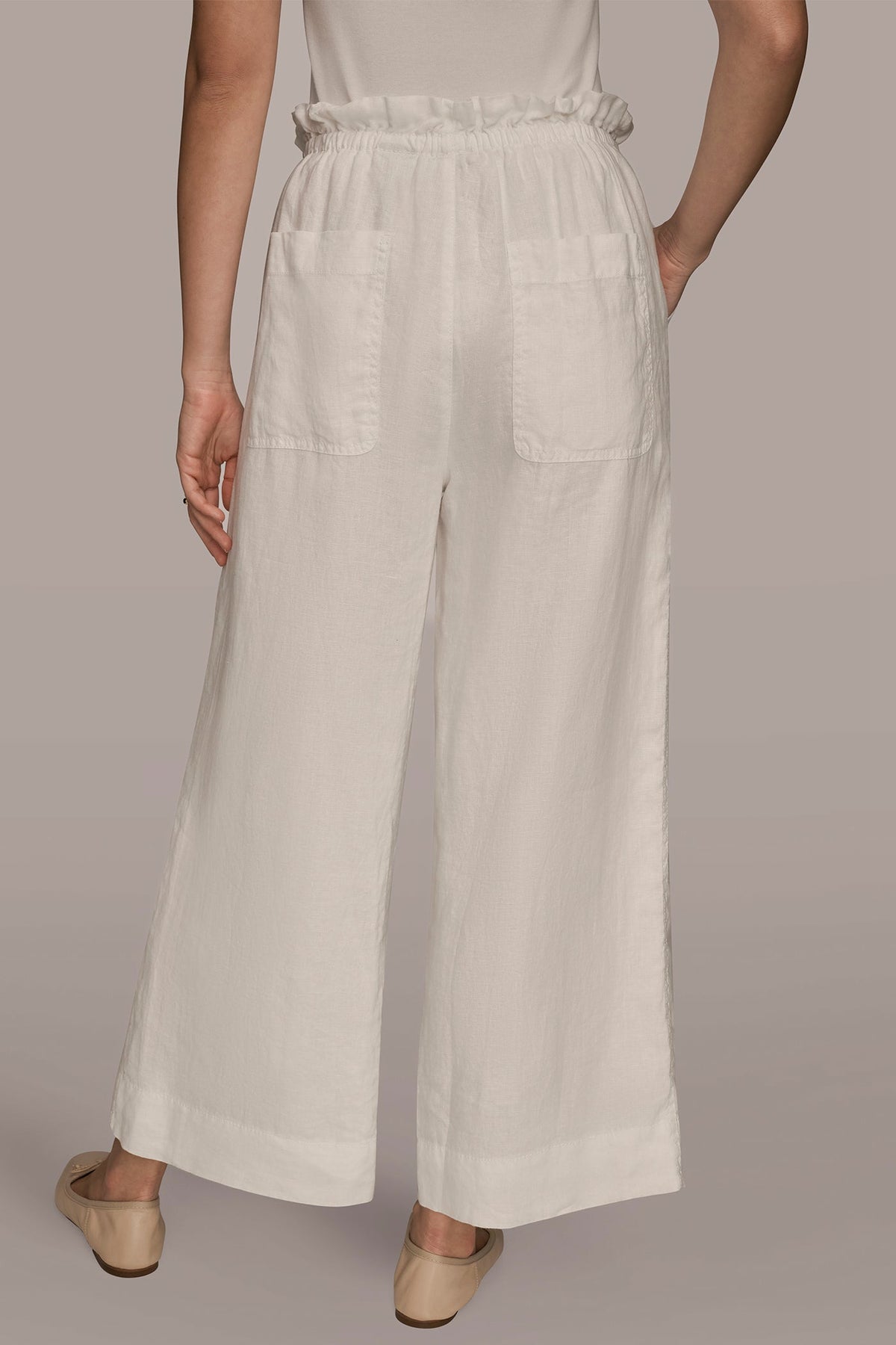 HIGH-RISE PAPERBAG PANT - CREAM