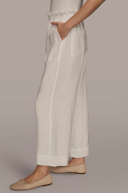 HIGH-RISE PAPERBAG PANT - CREAM