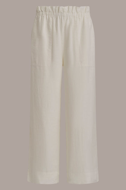 HIGH-RISE PAPERBAG PANT - CREAM