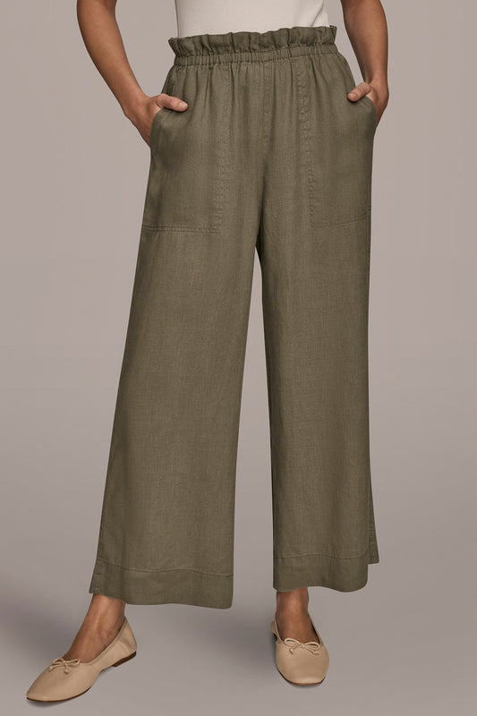 HIGH-RISE PAPERBAG PANT - KHAKI GREEN