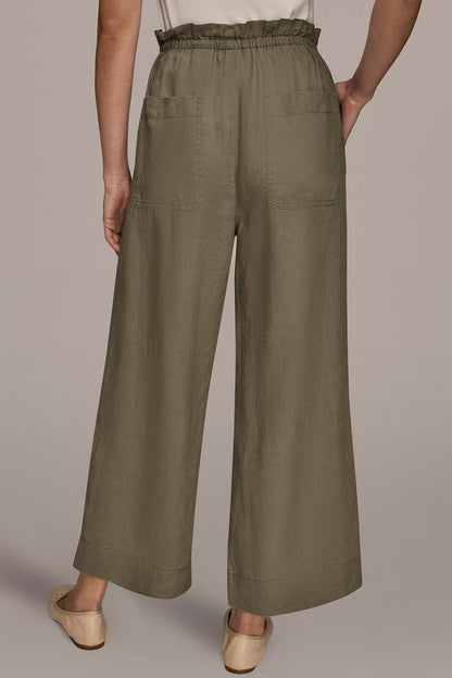 HIGH-RISE PAPERBAG PANT - KHAKI GREEN