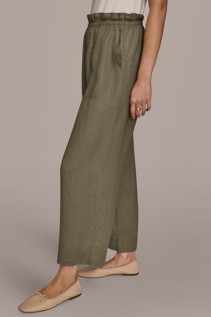 HIGH-RISE PAPERBAG PANT - KHAKI GREEN