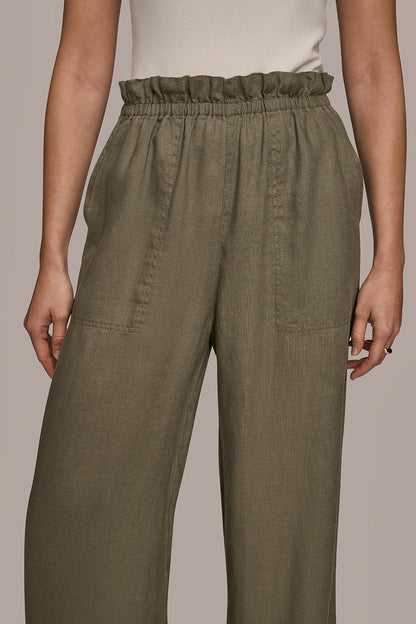 HIGH-RISE PAPERBAG PANT - KHAKI GREEN