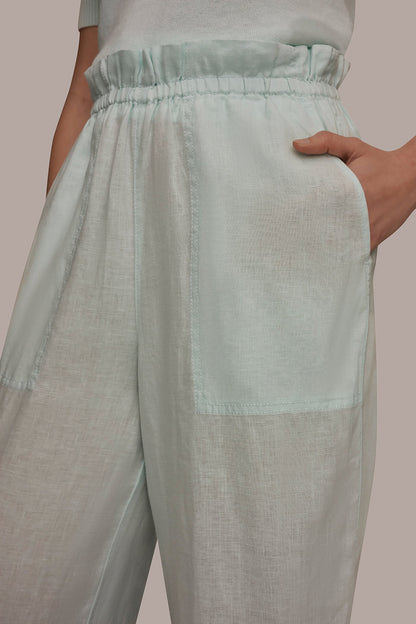 HIGH-RISE PAPERBAG PANT - Skylight