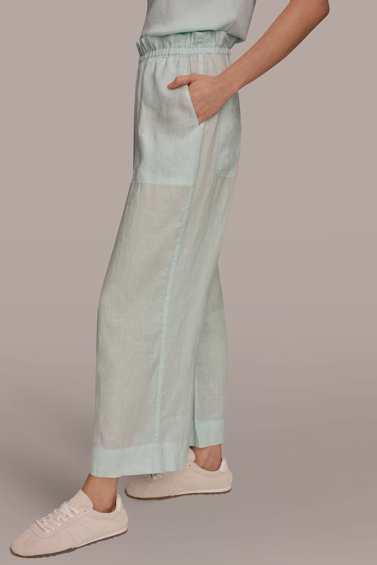 HIGH-RISE PAPERBAG PANT - Skylight