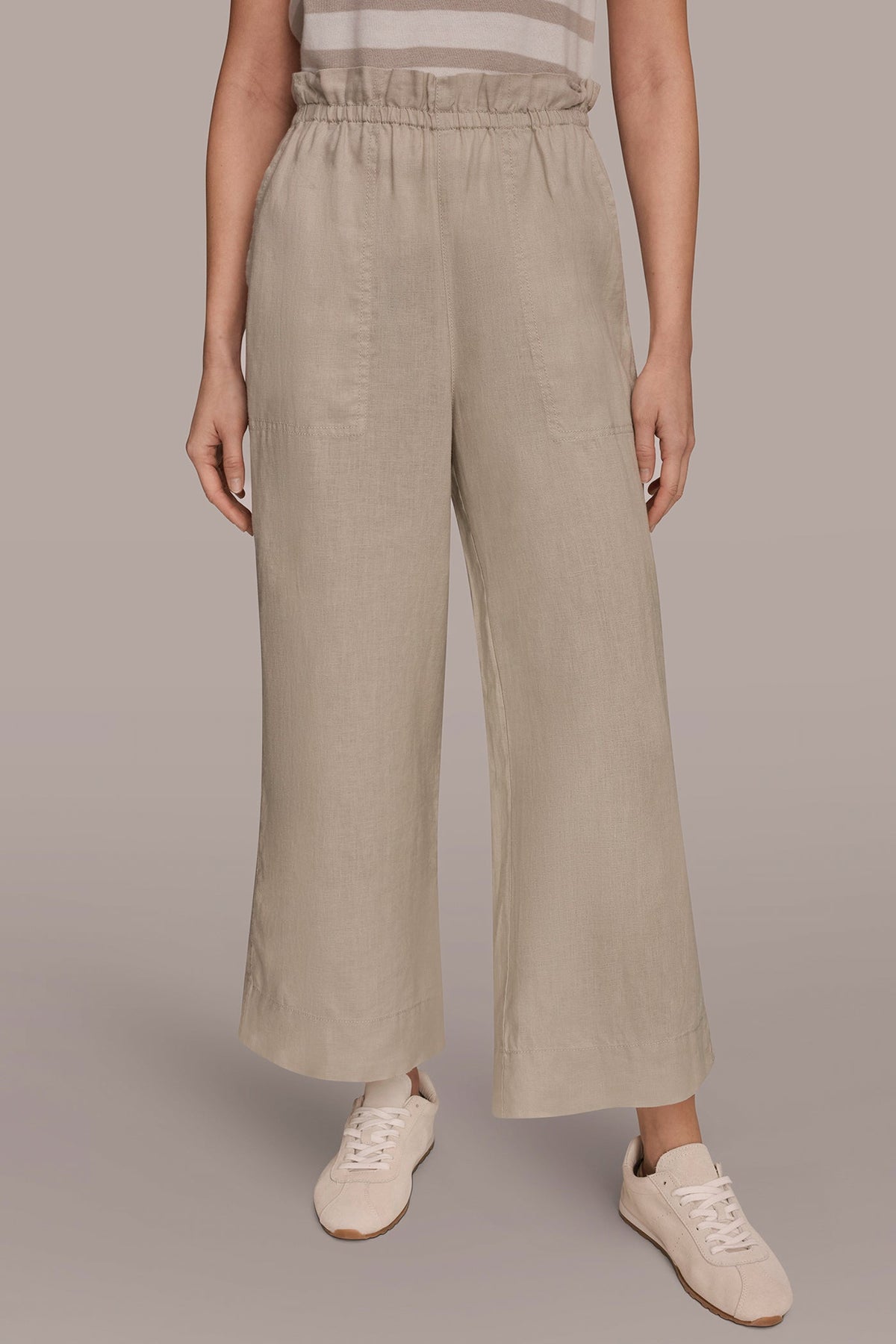 HIGH-RISE PAPERBAG PANT - Tuscan Grey