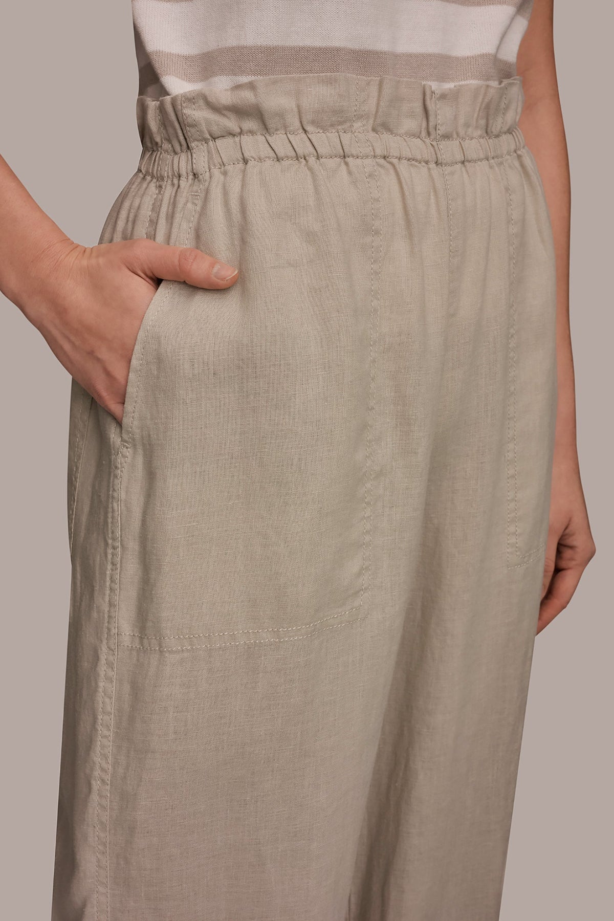 HIGH-RISE PAPERBAG PANT - Tuscan Grey