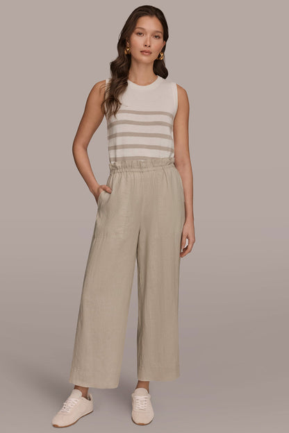 HIGH-RISE PAPERBAG PANT - Tuscan Grey