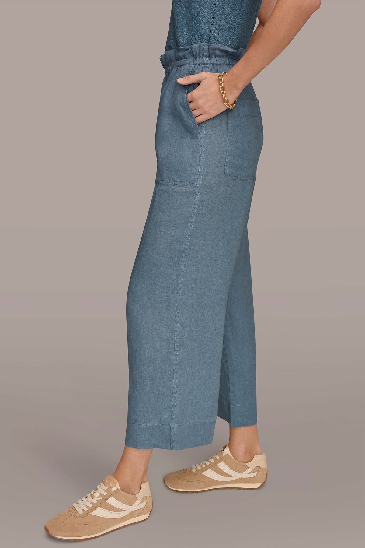 HIGH-RISE PAPERBAG PANT - Washed Indigo