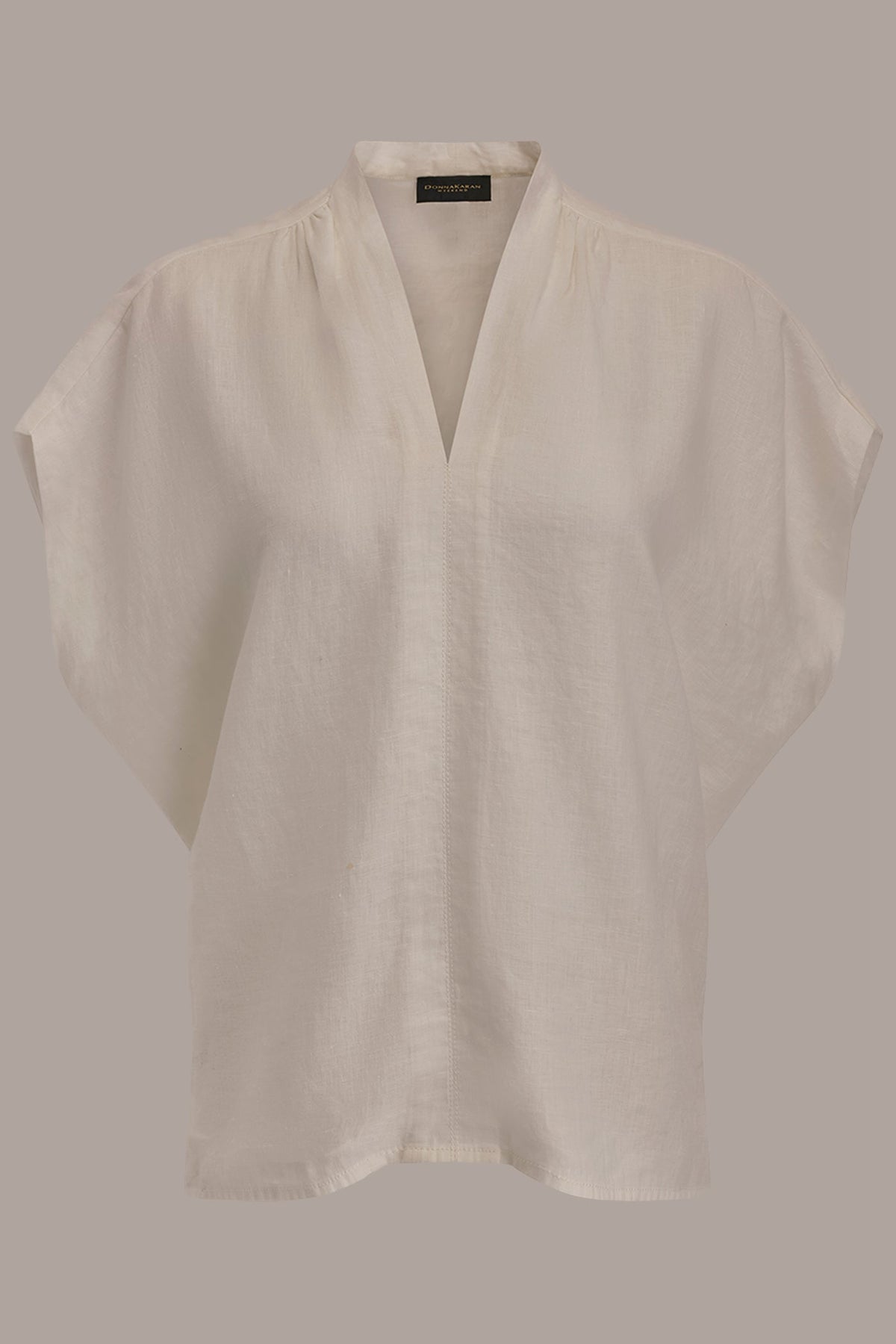 LINEN SLEEVELESS BLOUSE - Cream