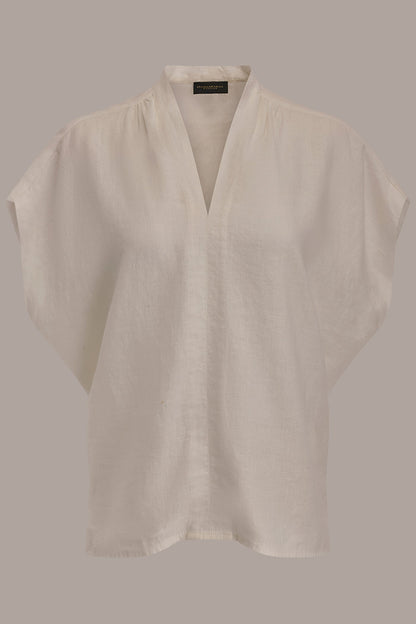 LINEN SLEEVELESS BLOUSE - Cream